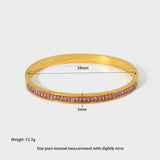 Colorful CZ Bangle Bracelets 18K Plated Stainless Steel Jewelry