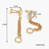 Crystal Inlaid Chain Cufflinks - French Shirts Accessories