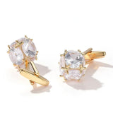 Light Crystal Copper Cufflinks Wedding Formal Accessories