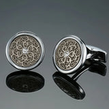 Light Crystal Pattern Metal Cufflinks for Wedding Dress