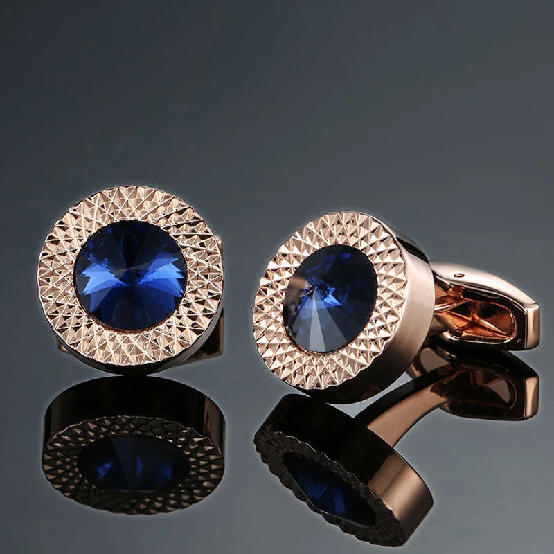 Light Crystal Pattern Metal Cufflinks for Wedding Dress