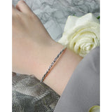 Minimalist Sparkling Sterling Silver Strand Bracelet 18k
