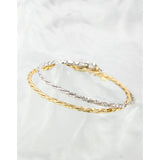 Minimalist Sparkling Sterling Silver Strand Bracelet 18k