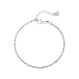 Minimalist Sparkling Sterling Silver Strand Bracelet 18k