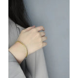 Minimalist Sparkling Sterling Silver Strand Bracelet 18k