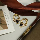 Luxury 18k Retro Geometric Zircon Earrings