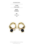 Luxury 18k Retro Geometric Zircon Earrings