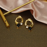 Luxury 18k Retro Geometric Zircon Earrings
