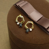 Luxury 18k Retro Geometric Zircon Earrings