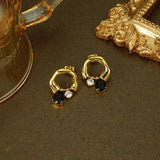 Luxury 18k Retro Geometric Zircon Earrings