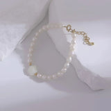Freshwater Pearl Bracelet with Rose Mother Shell - Daily Wear