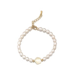 Freshwater Pearl Bracelet with Rose Mother Shell - Daily Wear
