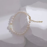 Freshwater Pearl Bracelet with Rose Mother Shell - Daily Wear
