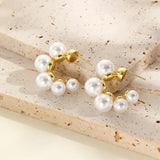 Geometric Pearl Earrings U-Shaped Beads Ear Clip