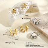 Geometric Pearl Earrings U-Shaped Beads Ear Clip