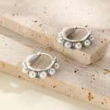 Geometric Pearl Earrings U-Shaped Beads Ear Clip