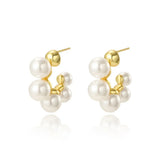 Geometric Pearl Earrings U-Shaped Beads Ear Clip