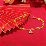 24k Anklet Sweet Three-layer Frosted Bead Sand Foot Jewelry