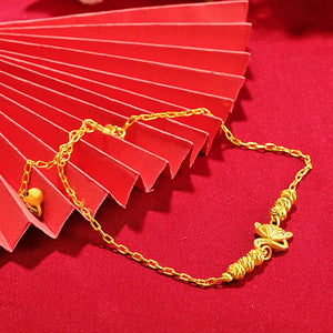 24k Anklet Sweet Three-layer Frosted Bead Sand Foot Jewelry
