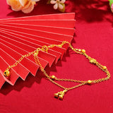 24k Anklet Sweet Three-layer Frosted Bead Sand Foot Jewelry