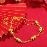24k Anklet Sweet Three-layer Frosted Bead Sand Foot Jewelry