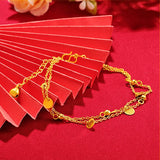 24k Anklet Sweet Three-layer Frosted Bead Sand Foot Jewelry