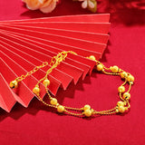 24k Anklet Sweet Three-layer Frosted Bead Sand Foot Jewelry