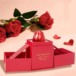 Light In Rose Pendant Gift Jewelry Box - Necklace Organizer