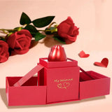 Light In Rose Pendant Gift Jewelry Box - Necklace Organizer