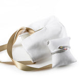 Bowknot Ribbon Leather Jewelry Gift Bag Drawstring Pocket Bracelet Storage