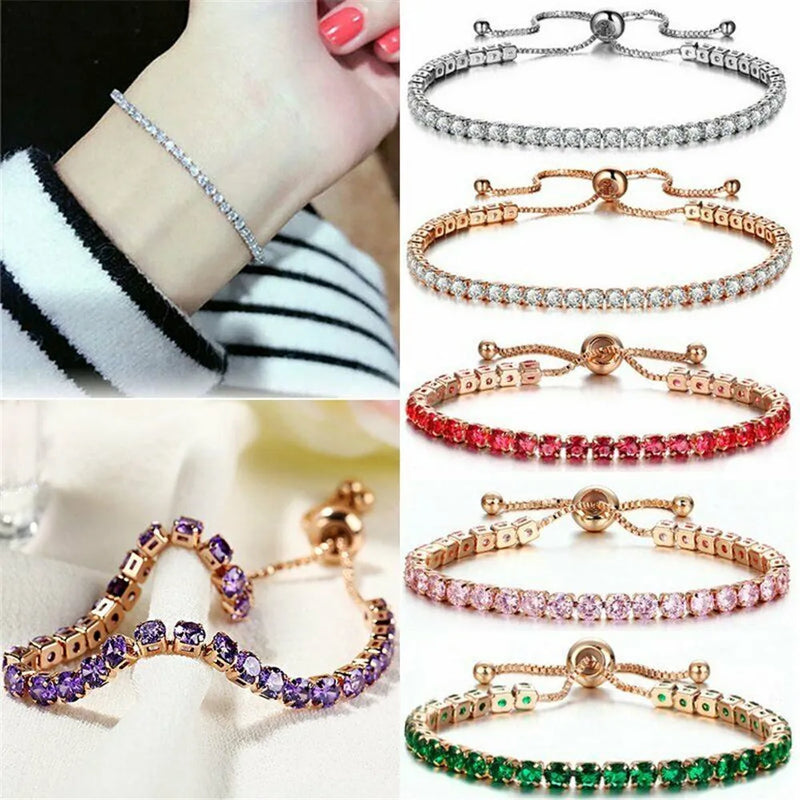 Zircon Bracelet for Women, Adjustable Hand Jewelry