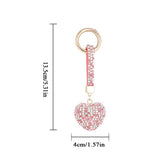 Multi-color Love Heart Keychain Rhinestone Alloy Key Ring Women Handbag Pendant