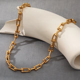 Stainless Steel Ladies Necklace 18K Plated Waterproof Anti-Fading
