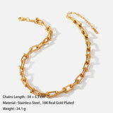 Stainless Steel Ladies Necklace 18K Plated Waterproof Anti-Fading