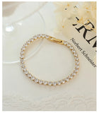 Gypsophila Zircon Stainless Steel Bracelet for Women's Wedding