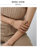 Gypsophila Zircon Stainless Steel Bracelet for Women's Wedding