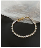 Gypsophila Zircon Stainless Steel Bracelet for Women's Wedding