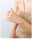 Gypsophila Zircon Stainless Steel Bracelet for Women's Wedding