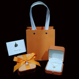 European-Style Light Orange Ring Box with Bag