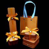 European-Style Light Orange Ring Box with Bag