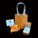 European-Style Light Orange Ring Box with Bag