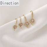 Retro Diamond Zircon Love Ear Hooks Earrings Accessories