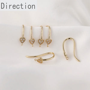 Retro Diamond Zircon Love Ear Hooks Earrings Accessories