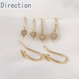 Retro Diamond Zircon Love Ear Hooks Earrings Accessories