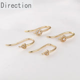 Retro Diamond Zircon Love Ear Hooks Earrings Accessories