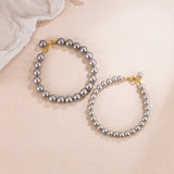 Silver Gray Pearl Hand String Bracelet for Women
