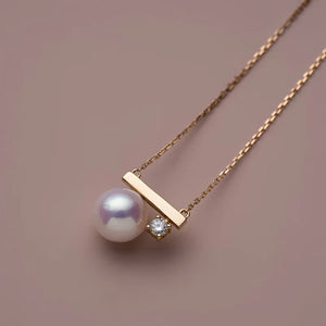 S925 Sterling Silver Pearl Necklace 14K Plated Zircon Clavicle Chain