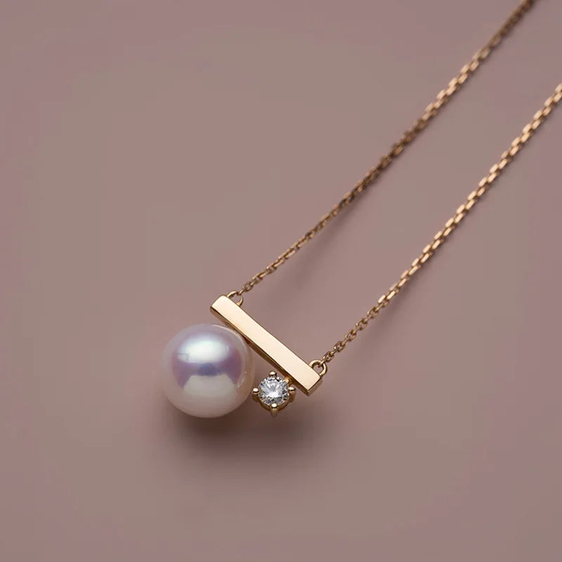 S925 Silver 14K Plated Pearl Necklace for Women