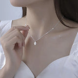 S925 Sterling Silver Diamond Drop Necklace