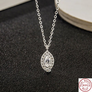 S925 Sterling Silver Diamond Drop Necklace